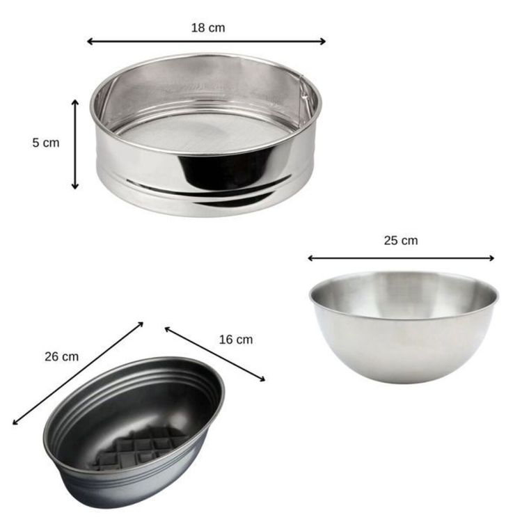 Fackelmann bread baking set with bowl, strainer and bread mold 3-piece
