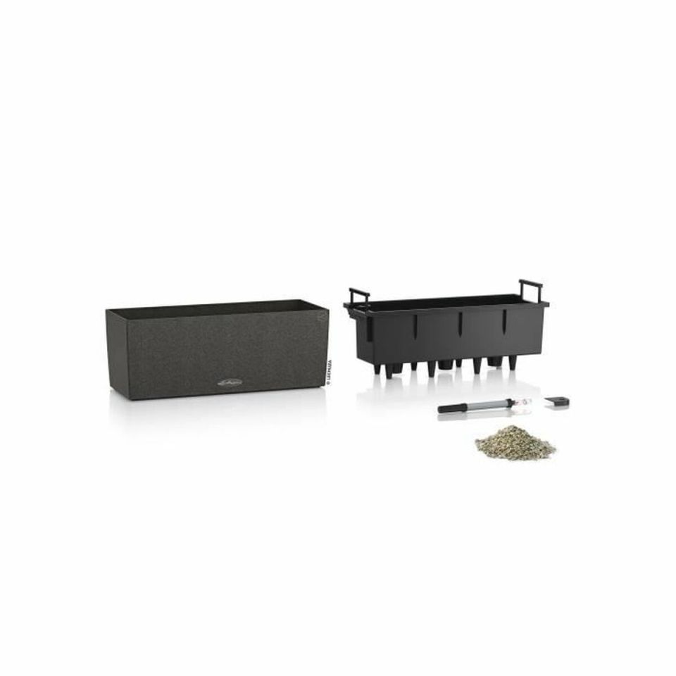 Lechuza Balconera Stone 50 balcony planter black 8L set