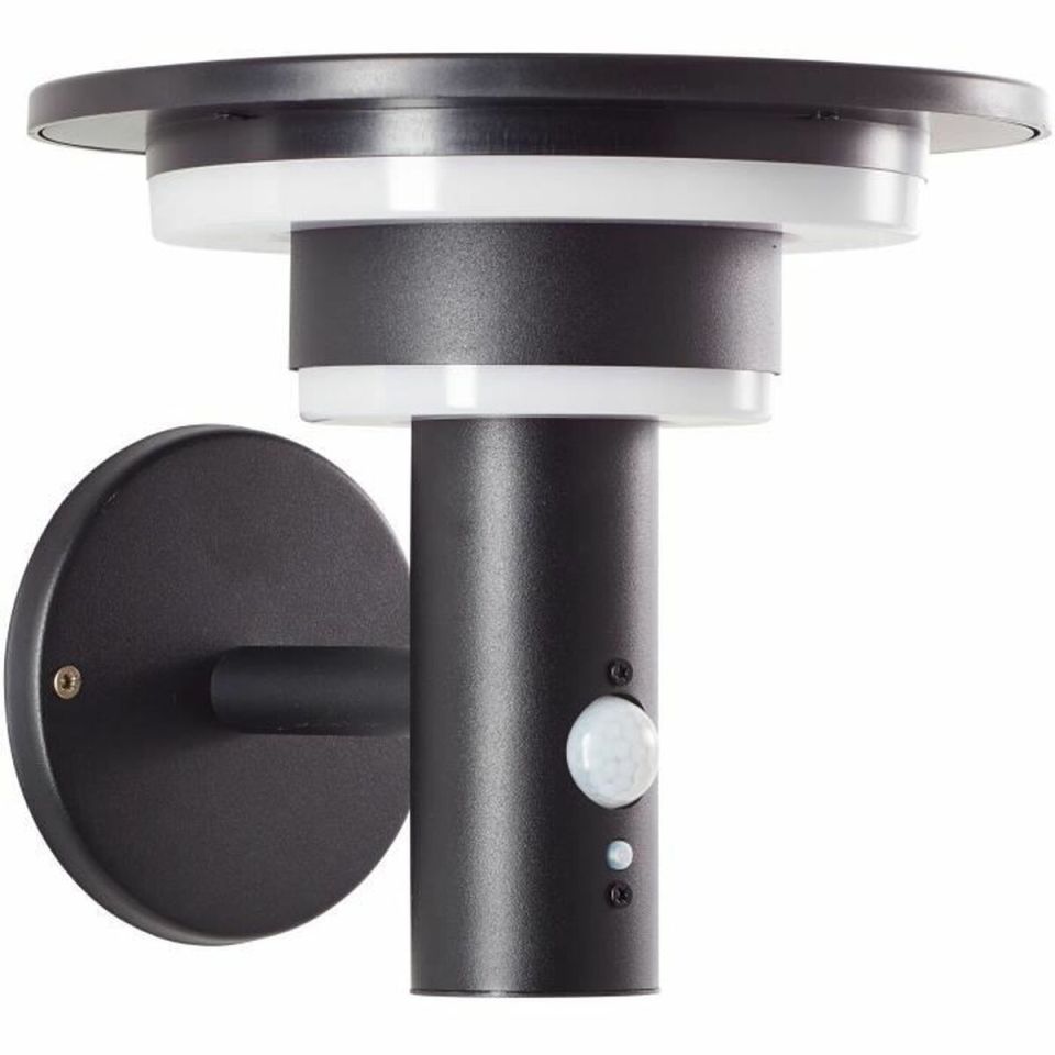 Brilliant Garvina G40405/06 LED solar outdoor wall light black with motion sensor IP44