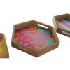 DKD Home Decor tray set natural/multicolor MDF 35 x 35 x 5 cm (4 pieces)
