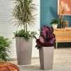 Lechuza CUBICO Color 40 Planter, Sand Brown, 31L