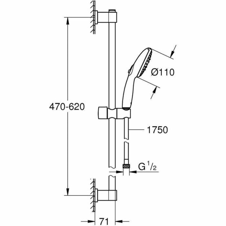 GROHE Vitalio Start 110 shower set 3 spray modes