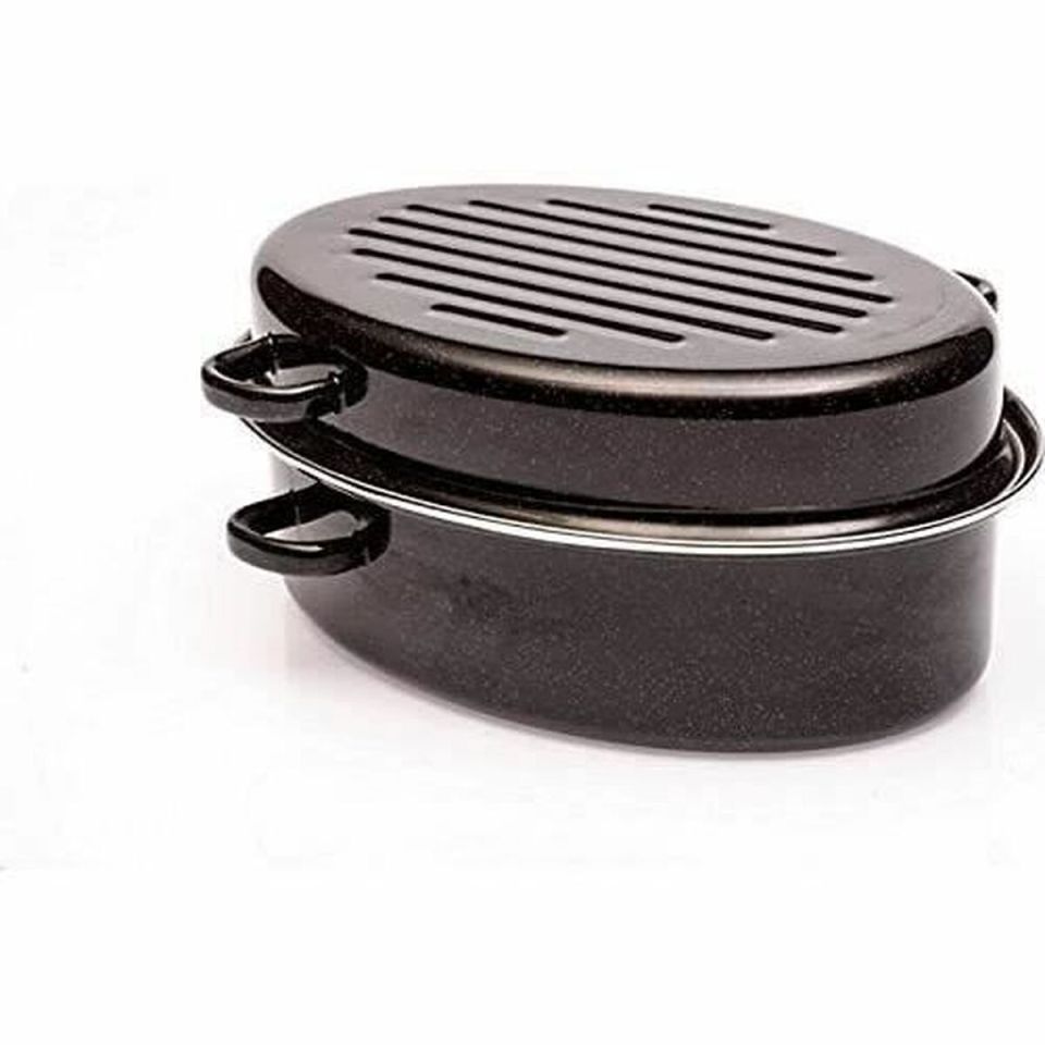 Baumalu cocotte roaster ovaal 42 cm 11,2L zwart emaille