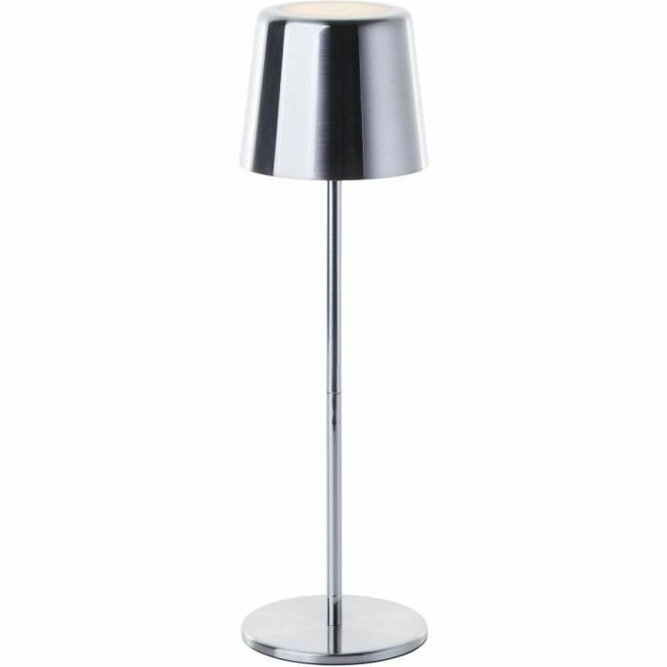 Brilliant Xaana G40939/68 rechargeable LED table lamp nickel/aluminum IP44 37 cm